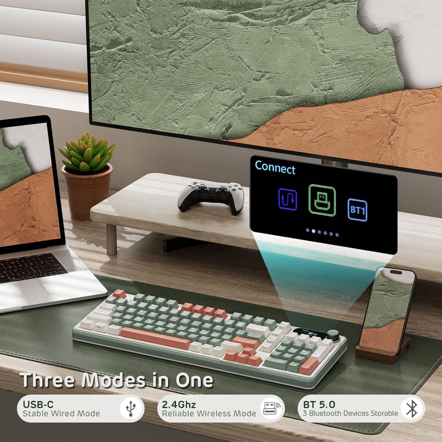 Creamy Echo Wireless Keyboard